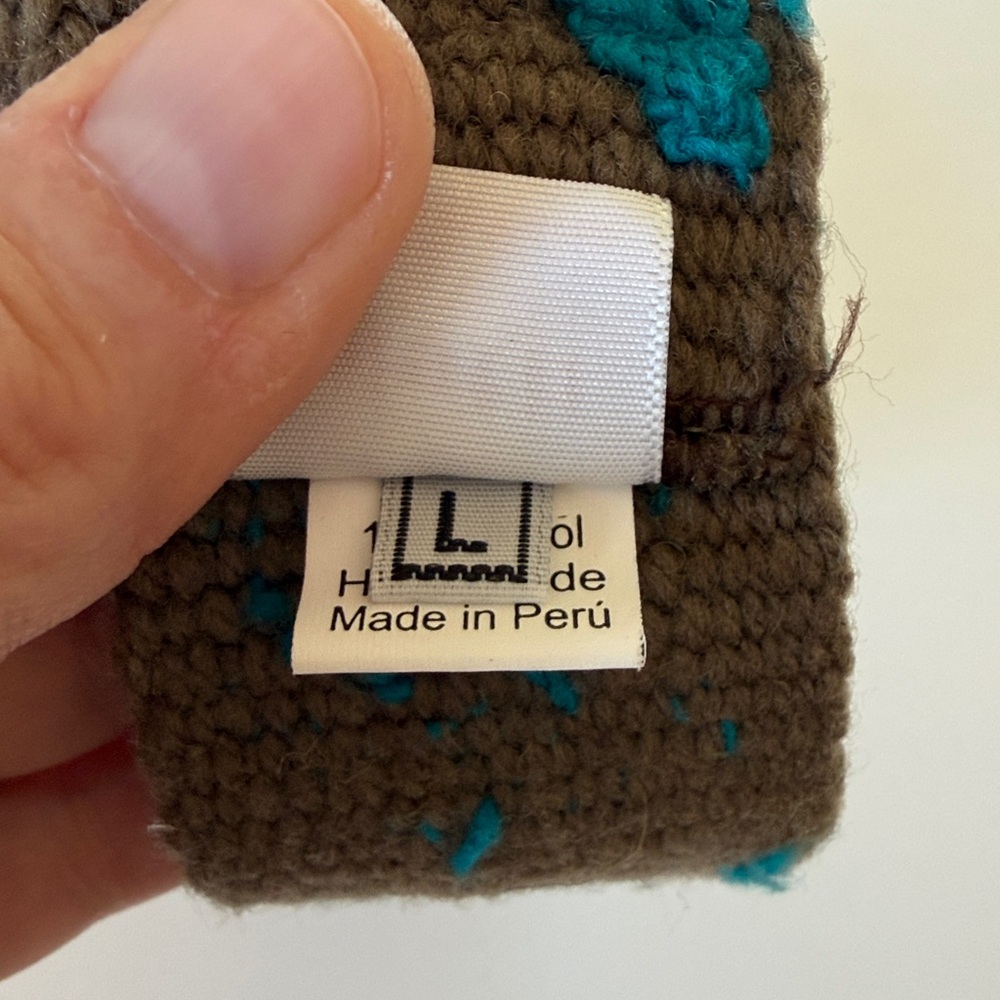 Pistil wool Peruvian belt khaki blue women’s large EUC - Picture 3 of 4